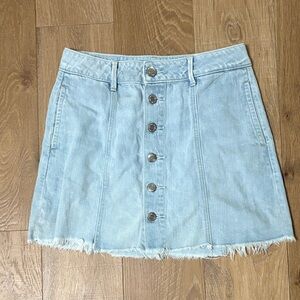 American Eagle Outfitters Light Blue Button-Up Mini Skirt